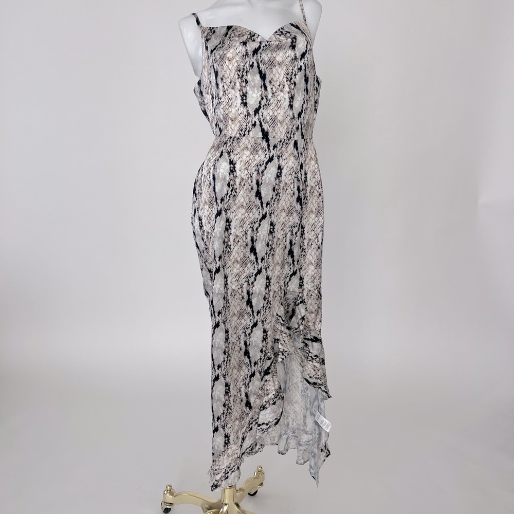 Missguided silk snake print midi dress